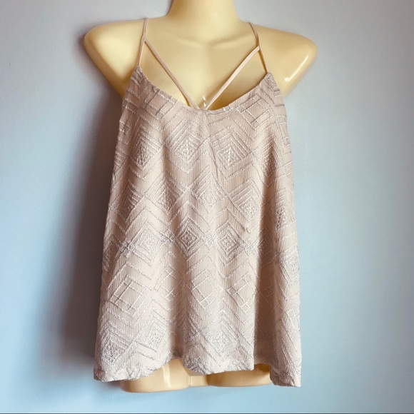 Chelsea & Violet Tops - Chelsea & Violet Cream And Silver Tank Medium